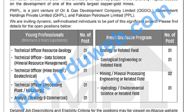 🏢 Private Jobs - Pakistan Minerals Private Limited (PMPL) Career Opportunities 2023 🏢