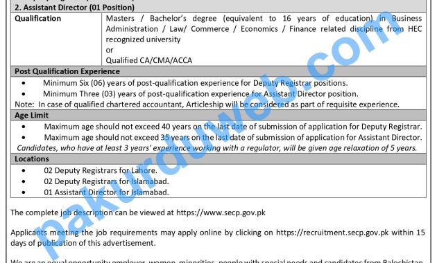 🏛️ Govt Jobs - Securities and Exchange Commission of Pakistan (SECP) Career Opportunities 2023 🏛️